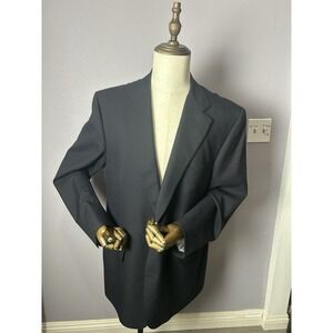 Vintage Brooks Brothers BrookSease USA Black Wool Patch Pocket Sport Coat 45R